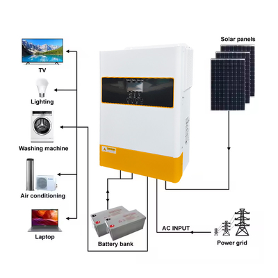 230VAC 6.2kw MPPT denetleyici ve saf sinüs dalga çıkışı 48V ile hibrit güneş inverteri