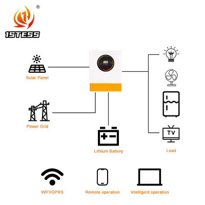 Yüksek verimlilik 8.5kW 11kW saf sinüs dalgası hibrit inverter MPPT ile şebeke dışı hibrit inverter