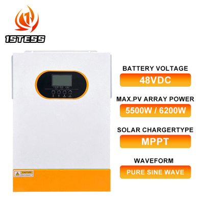48VDC Çıkış Voltajı Hibrit Inverter 5000W MPPT Güneş Şarj cihazı ile Güneş Şebeke Bağlantısı Yedek Güç Sistemi
