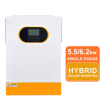 6.2kw 5.5KW 48V saf sinüs dalgası MPPT yüksek gerilimli giriş lityum pil ile hibrit güneş inverteri RS485 iletişim