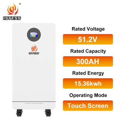 High Efficiency 51.2V 300Ah 15.36kWh Home Energy Storage Lifepo4 Lithium Battery Pack Wall Mount All in One Energy System