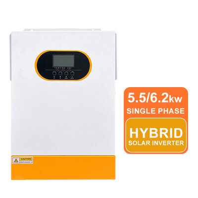 Tek Fazlı 24V 48V Hibrit Güneş Değiştiricisi Şebekeden Açık 3.5kw 5.5kw 6.2kw Saf Sinüs Dalgası MPPT Yüksek Dalga Gücü