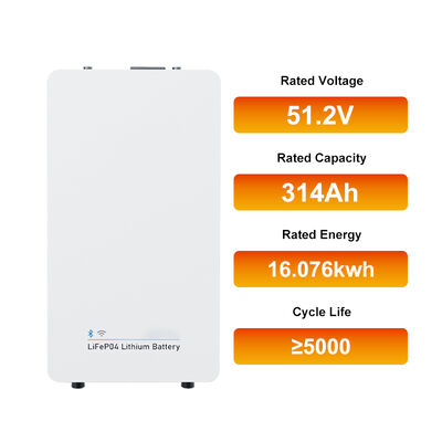 Wall Mounted 51.2V 314Ah 16kwh All in One Home Energy Storage LiFePO4 Battery Pack with High Cycle Life