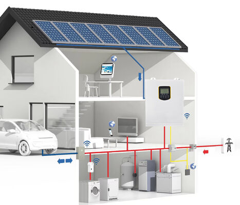 2500W 24V Alçak Gerilim Pil Saf Sinüs MPPT Invertör Tek Fazlı Yüksek PV Girişi 500Vdc Uzak Alan için Şebeke Dışı
