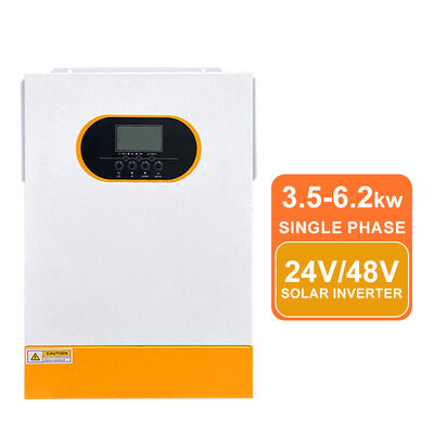 5.5KW 6.2KW 48V Güneş Invertörü Saf Sinüs Dalgası MPPT 500Vdc Yüksek Voltaj Girişi Lityum Pil Aktifleştirme ile Tek Fazlı Şebeke Kapalı