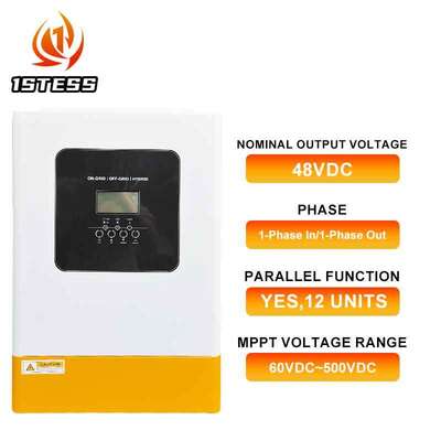 6200W 5500W Şebeke dışı Güneş Değiştiricisi 48VDC 1 Faz 120A 100A MPPT Şarj Aracı Temiz Sinüs Dalgası CT Ev İçin Geri Akış Karşıtı